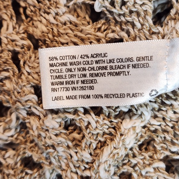 Mossimo Open Front Cardigan Womens XL/TG Beige Knitwear Long Sleeve‎ BohoChic - Picture 6 of 6